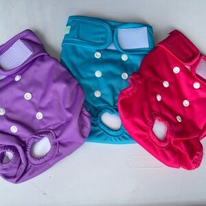 Wegneedo Reusable Washable Dog Diapers Female (3 Pack) Med NWT